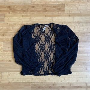 sheer black lace blouse